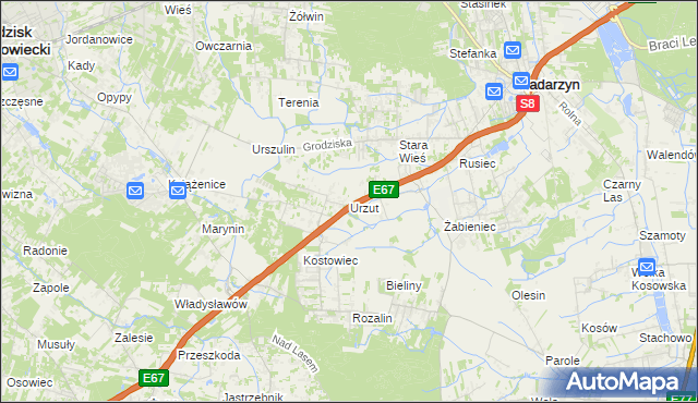 mapa Urzut, Urzut na mapie Targeo