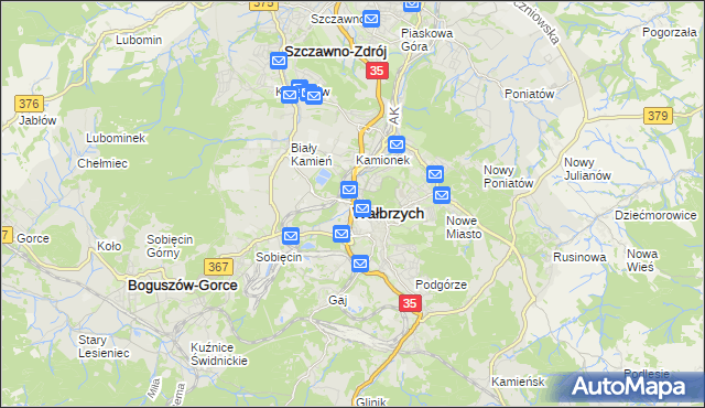 mapa Wałbrzycha, Wałbrzych na mapie Targeo