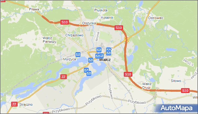 mapa Wałcz, Wałcz na mapie Targeo