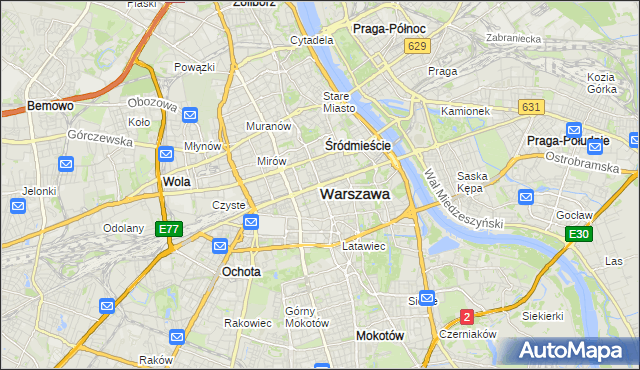 mapa Warszawy, Warszawa na mapie Targeo