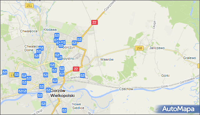 mapa Wawrów, Wawrów na mapie Targeo