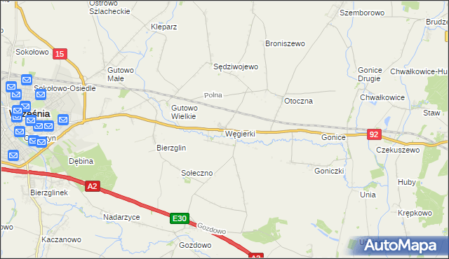 mapa Węgierki, Węgierki na mapie Targeo