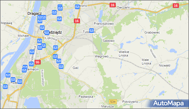 mapa Węgrowo, Węgrowo na mapie Targeo