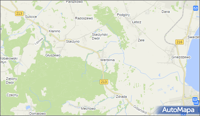 mapa Werblinia, Werblinia na mapie Targeo