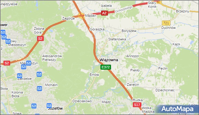 mapa Wiązowna, Wiązowna na mapie Targeo