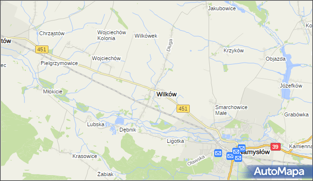 mapa Wilków powiat namysłowski, Wilków powiat namysłowski na mapie Targeo