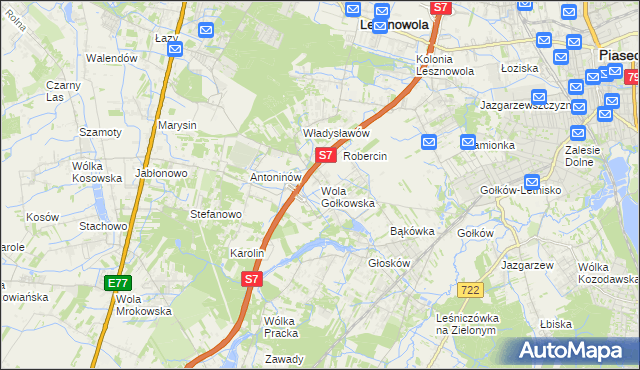 mapa Wola Gołkowska, Wola Gołkowska na mapie Targeo