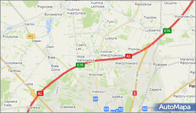 mapa Wola Kiedrzyńska, Wola Kiedrzyńska na mapie Targeo