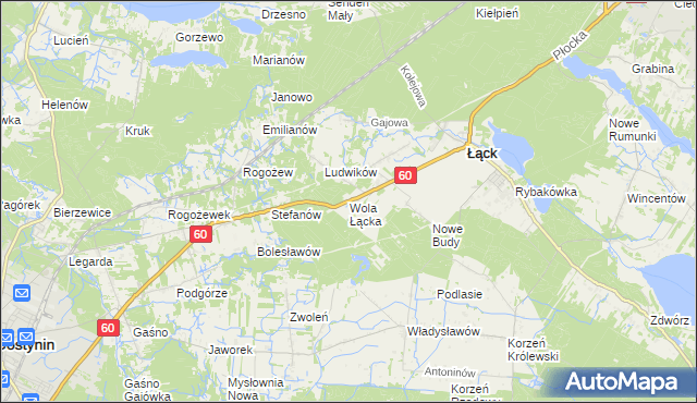 mapa Wola Łącka, Wola Łącka na mapie Targeo