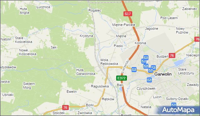 mapa Wola Rębkowska, Wola Rębkowska na mapie Targeo