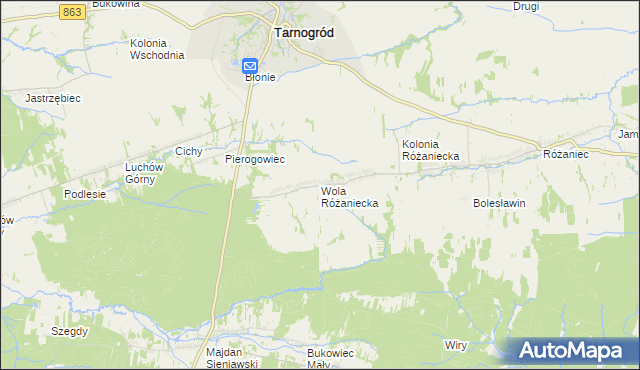 mapa Wola Różaniecka, Wola Różaniecka na mapie Targeo