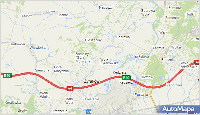 mapa Wola Żyrakowska, Wola Żyrakowska na mapie Targeo