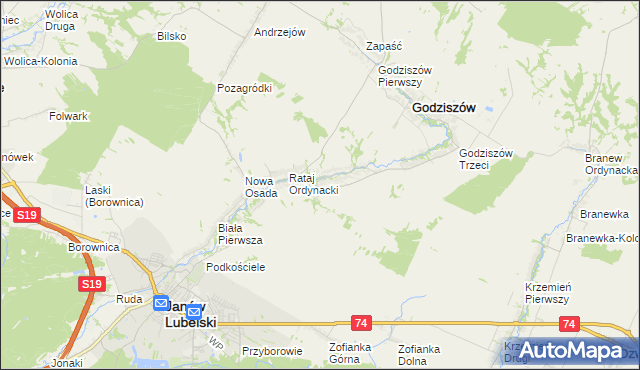 mapa Wólka Ratajska, Wólka Ratajska na mapie Targeo