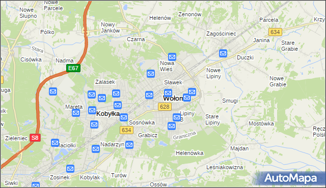 mapa Wołomin, Wołomin na mapie Targeo