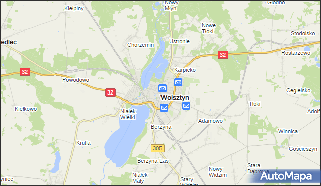 mapa Wolsztyn, Wolsztyn na mapie Targeo
