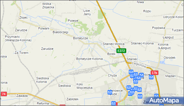 mapa Wysokie gmina Zamość, Wysokie gmina Zamość na mapie Targeo