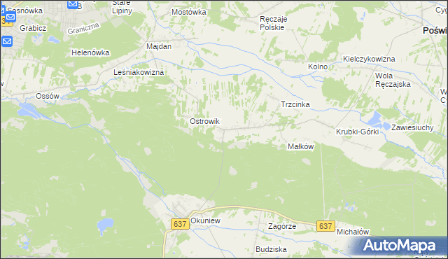 mapa Zabraniec, Zabraniec na mapie Targeo