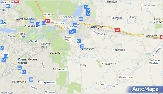 mapa Zalasewo, Zalasewo na mapie Targeo