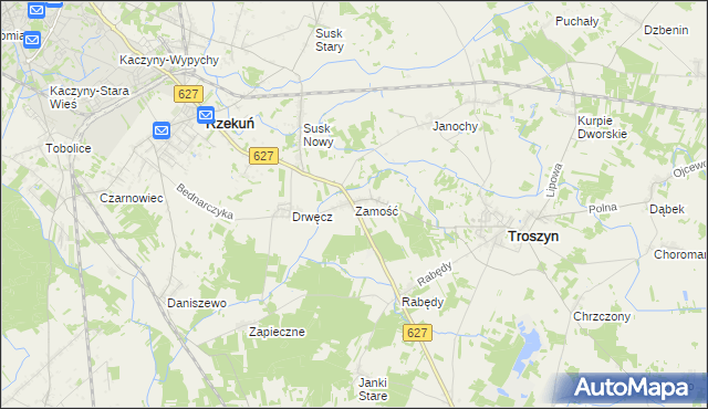 mapa Zamość gmina Troszyn, Zamość gmina Troszyn na mapie Targeo