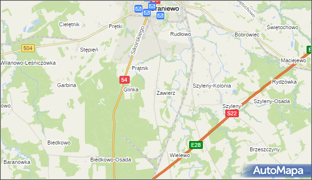 mapa Zawierz, Zawierz na mapie Targeo