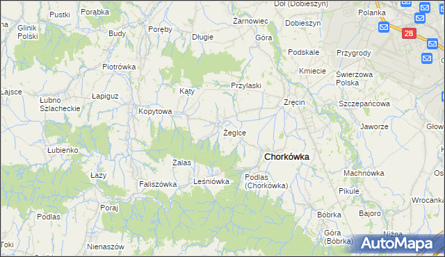 mapa Żeglce, Żeglce na mapie Targeo