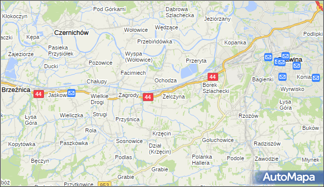 mapa Zelczyna, Zelczyna na mapie Targeo