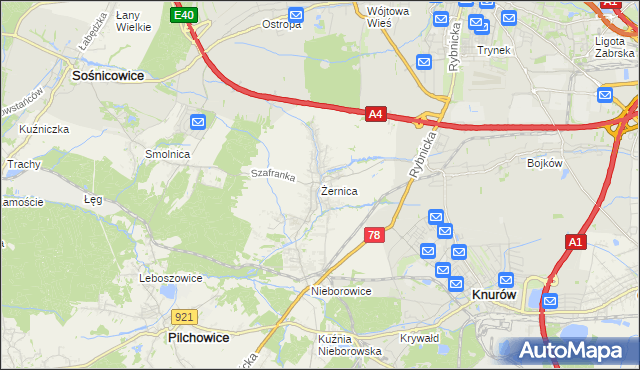 mapa Żernica, Żernica na mapie Targeo