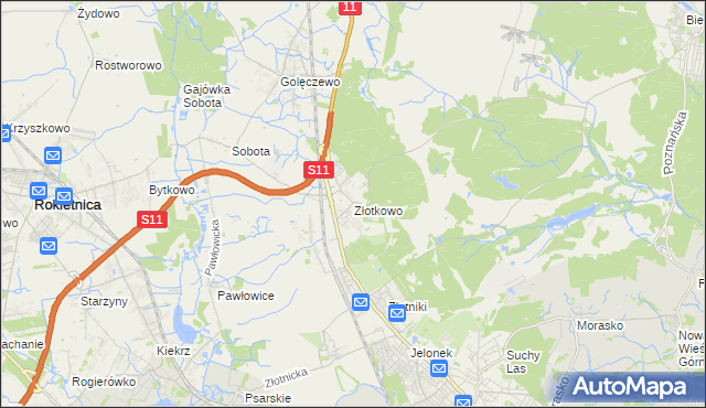mapa Złotkowo, Złotkowo na mapie Targeo