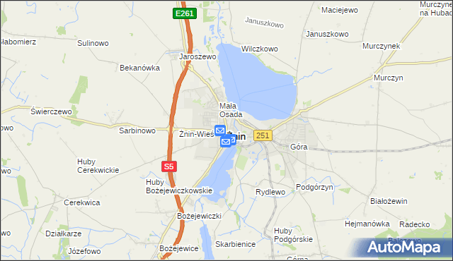 mapa Żnin, Żnin na mapie Targeo
