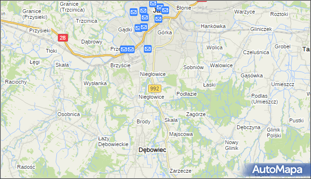 mapa Żółków gmina Jasło, Żółków gmina Jasło na mapie Targeo