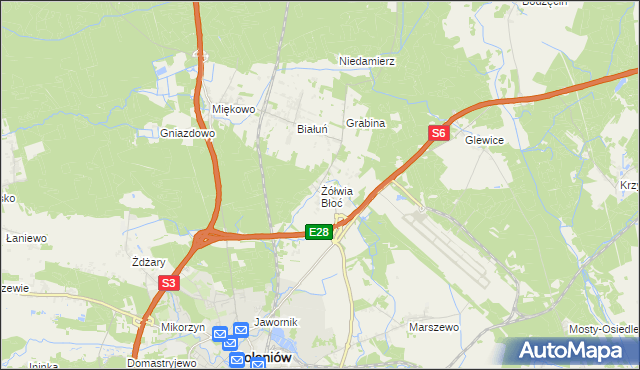 mapa Żółwia Błoć, Żółwia Błoć na mapie Targeo