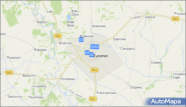 mapa Żuromin, Żuromin na mapie Targeo