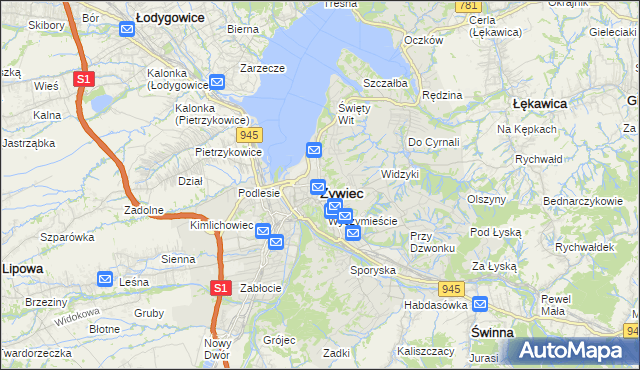 mapa Żywiec, Żywiec na mapie Targeo