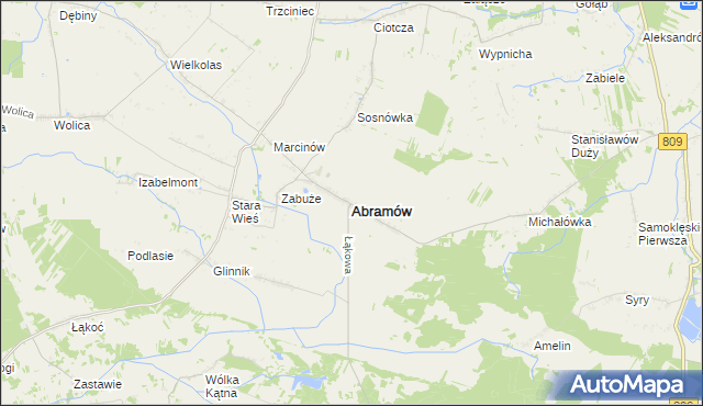 mapa Abramów powiat lubartowski, Abramów powiat lubartowski na mapie Targeo