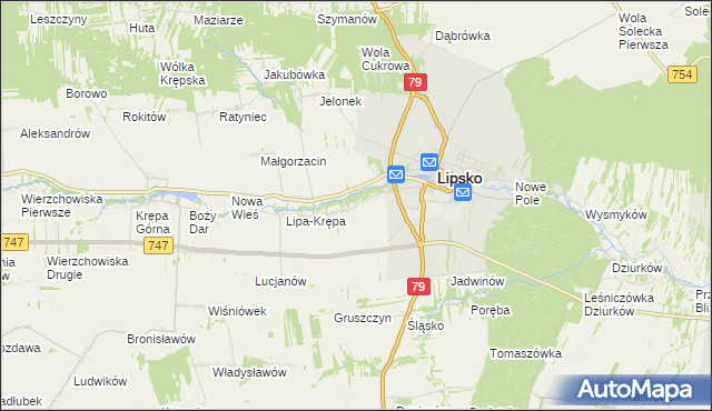 mapa Babilon gmina Lipsko, Babilon gmina Lipsko na mapie Targeo