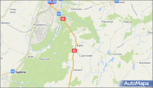 mapa Bądki gmina Gardeja, Bądki gmina Gardeja na mapie Targeo