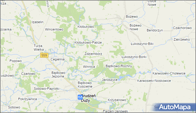 mapa Bądkowo-Podlasie, Bądkowo-Podlasie na mapie Targeo