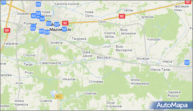 mapa Barcząca, Barcząca na mapie Targeo