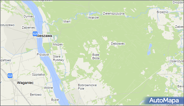 mapa Białe Błota gmina Bobrowniki, Białe Błota gmina Bobrowniki na mapie Targeo