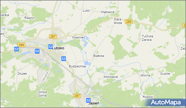 mapa Białków gmina Lubsko, Białków gmina Lubsko na mapie Targeo