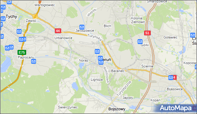 mapa Bieruń, Bieruń na mapie Targeo