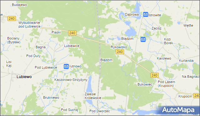 mapa Błądzim gmina Cekcyn, Błądzim gmina Cekcyn na mapie Targeo