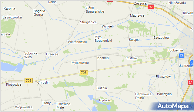 mapa Bocheń, Bocheń na mapie Targeo