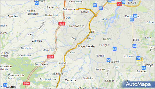 mapa Boguchwała powiat rzeszowski, Boguchwała powiat rzeszowski na mapie Targeo