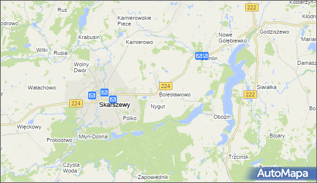mapa Bolesławowo gmina Skarszewy, Bolesławowo gmina Skarszewy na mapie Targeo