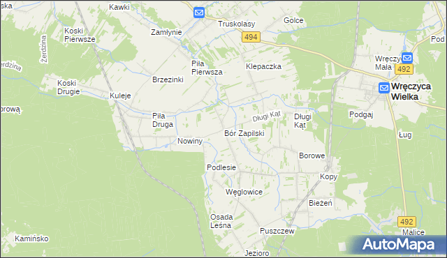 mapa Bór Zapilski, Bór Zapilski na mapie Targeo