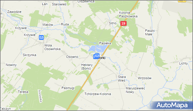 mapa Borki powiat radzyński, Borki powiat radzyński na mapie Targeo