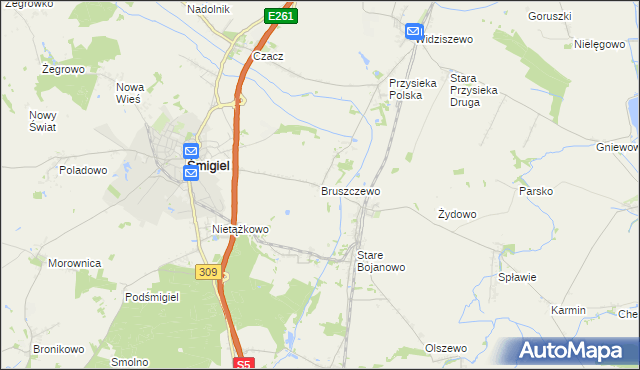 mapa Bruszczewo, Bruszczewo na mapie Targeo