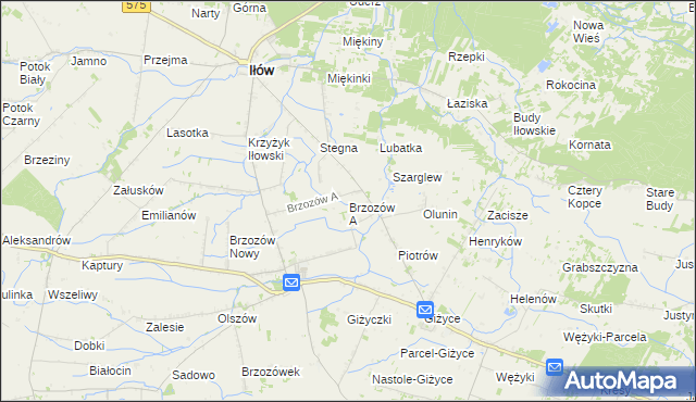 mapa Brzozów A, Brzozów A na mapie Targeo