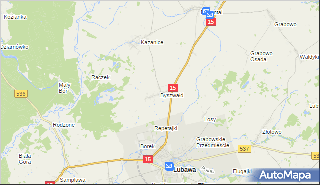 mapa Byszwałd, Byszwałd na mapie Targeo